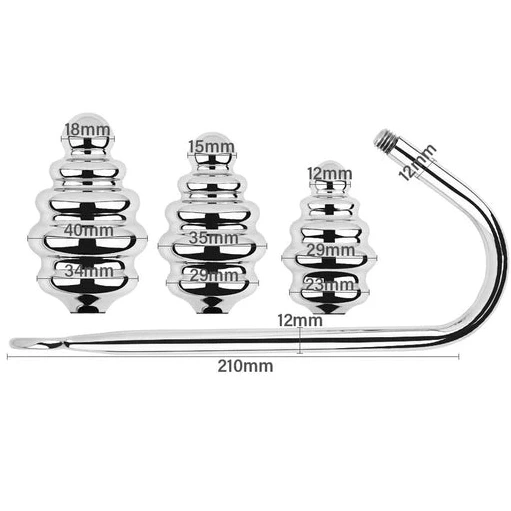 Screw-in 8826 GreatBenefit Ribbed Anal Set Hook 0617